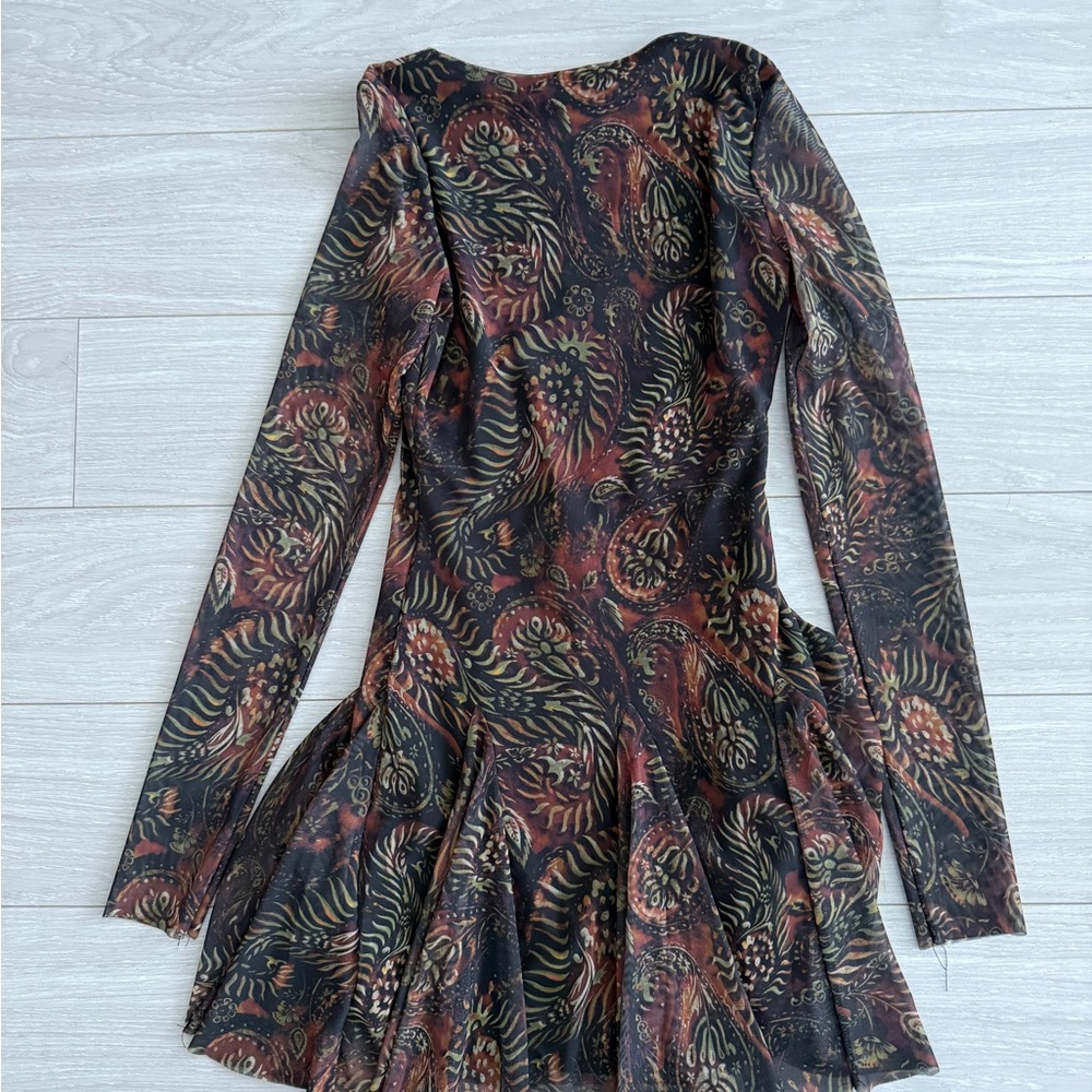 Long Sleeve Patterned Dress